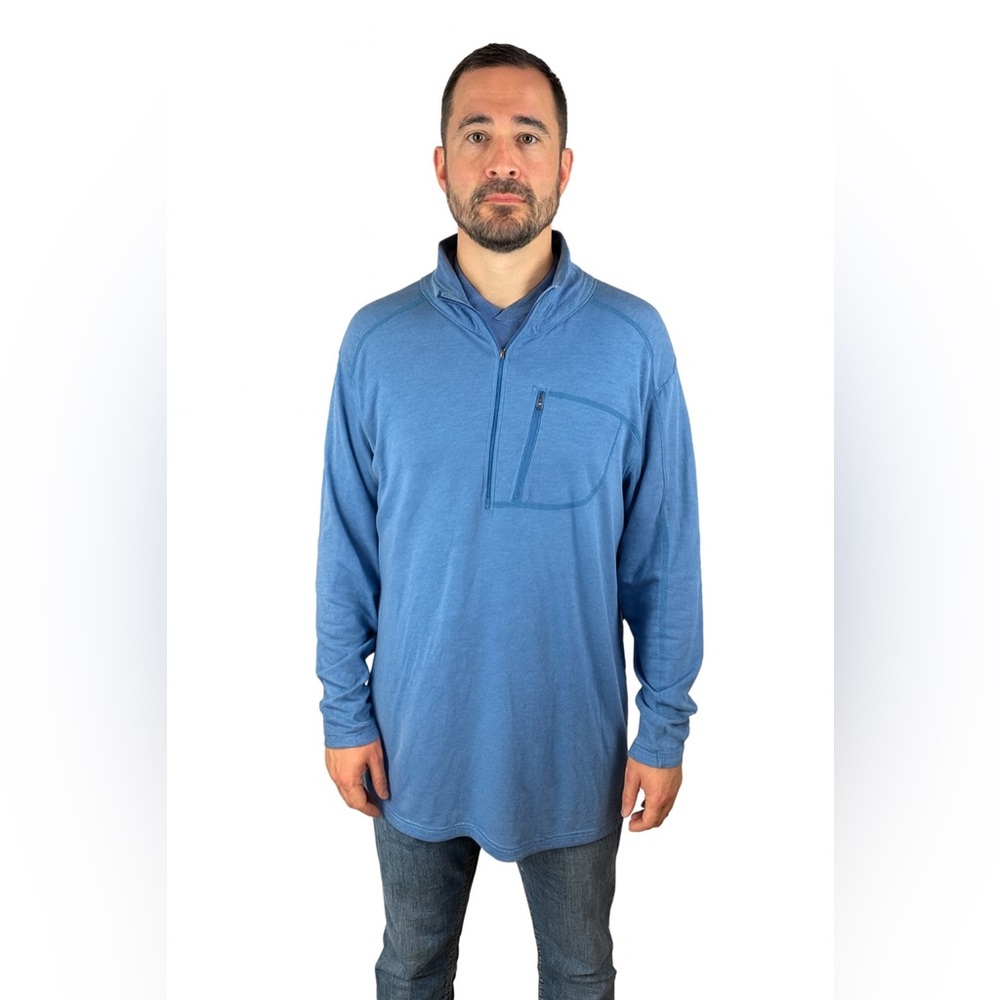 Tasc Performance 1/4 Zip Pullover Shirt Men's XXL Bamboo Technology Blue…